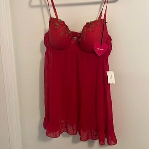 NWT 2 Piece Morgan Taylor Red Rose Babydoll